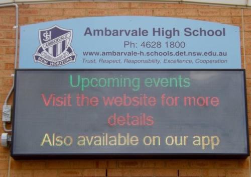 Electronic Digital LED Sign Ambarvale High School